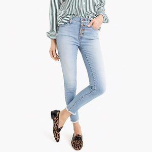 J. Crew Eco 9" High-Rise, Raw Hem Toothpick Jeans Light Wash